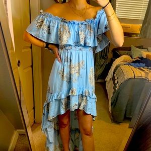 Off the shoulder high low dress